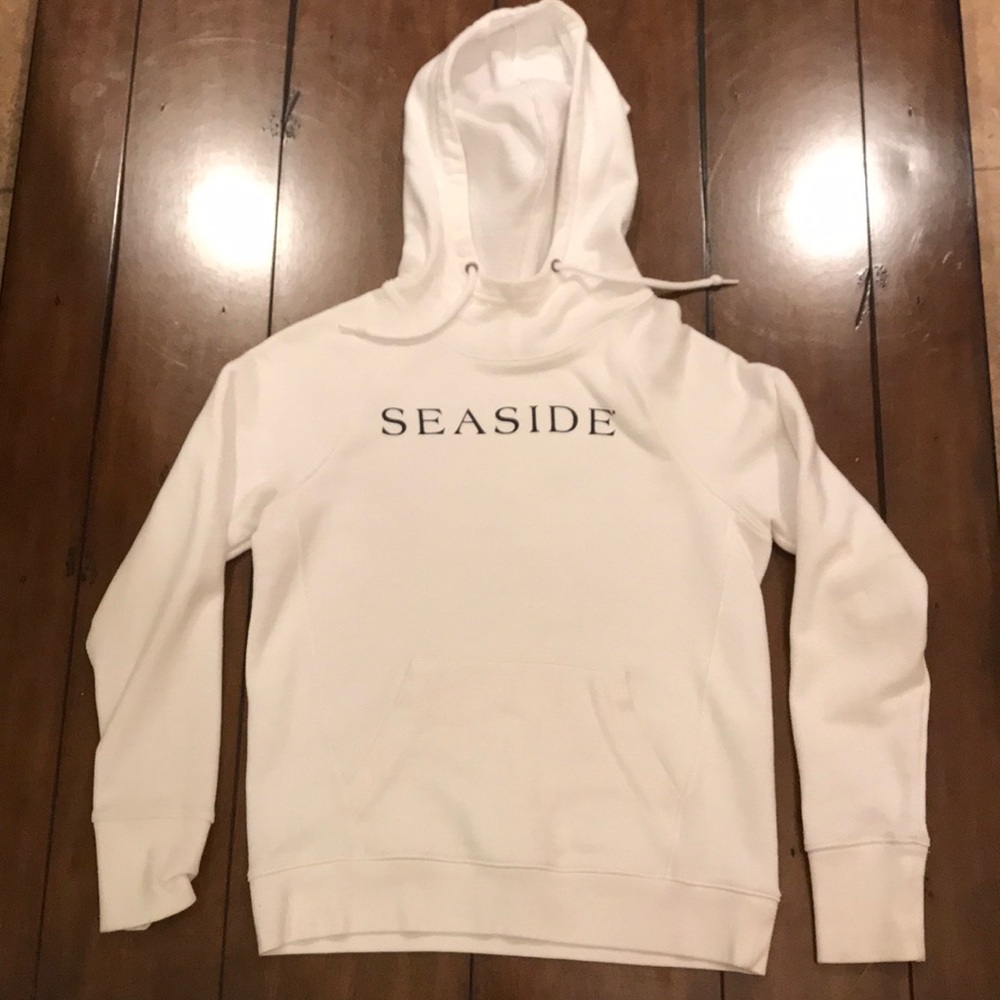 White seaside hoodie size S